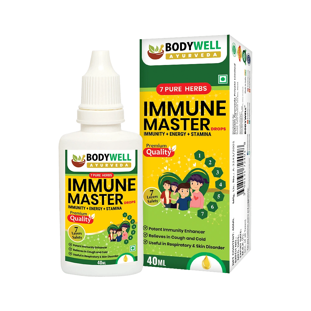 

BODYWELL Immune Master | Ayurvedic Drops For Immunity, Stamina & Energy | For Kids & Adults | 40ml