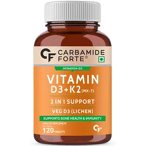 Carbamide Forte Vitamin D3 K2 MK7 | 120 Veg Tablets | Bone Health | Immunity