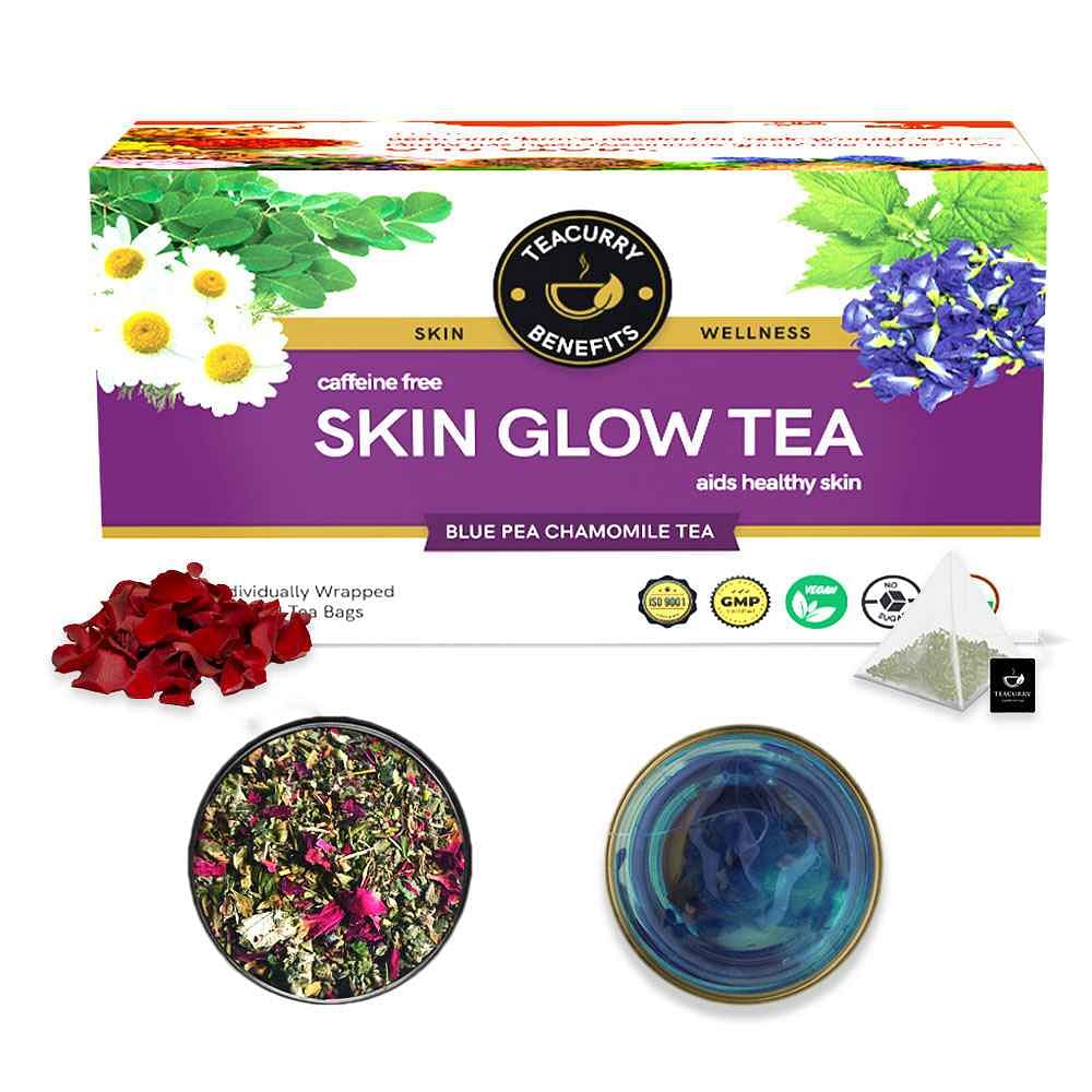 

Teacurry Skin Glow Tea (1 Month Pack, 30 Tea Bags) - Helps in Skin Nourishment, Hydration & Detoxification