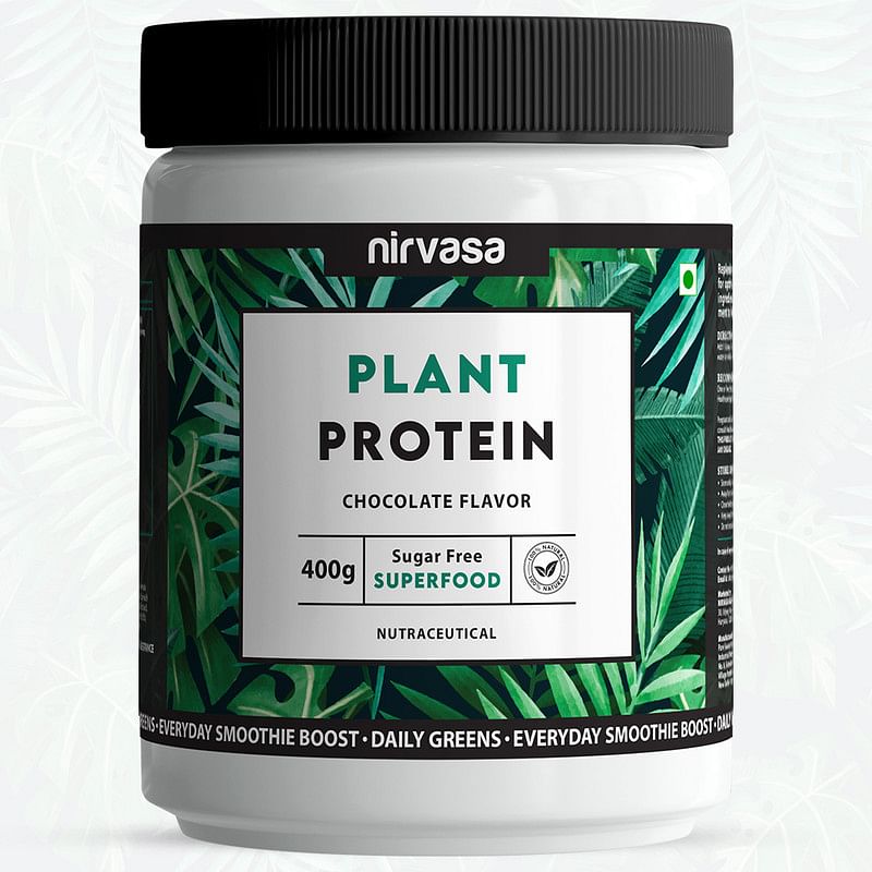 

Nirvasa 100% Natural Plant Protein for Pre and Post Workout in Raw Chocolate Flavour | Plant Protein | Easy To Digest - Gluten-Free – 400 gm, Pack ...