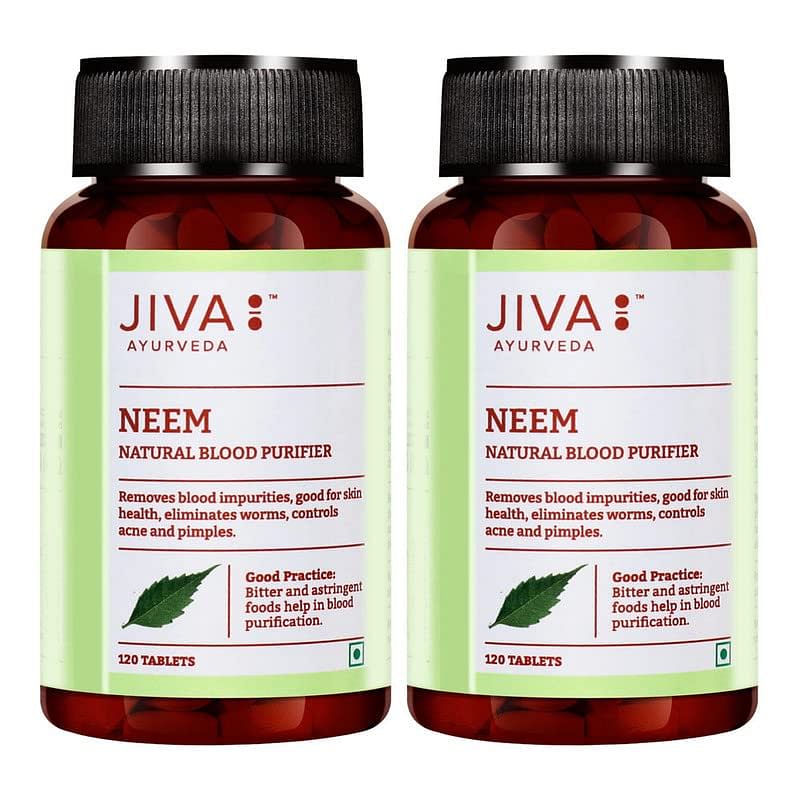 

Jiva Ayurveda Neem Ayurvedic Tablets|Natural Blood Purifier|Skin Wellness|Controls Acne and Pimples|Veg Tablets|120 Tablet|Pack of 2