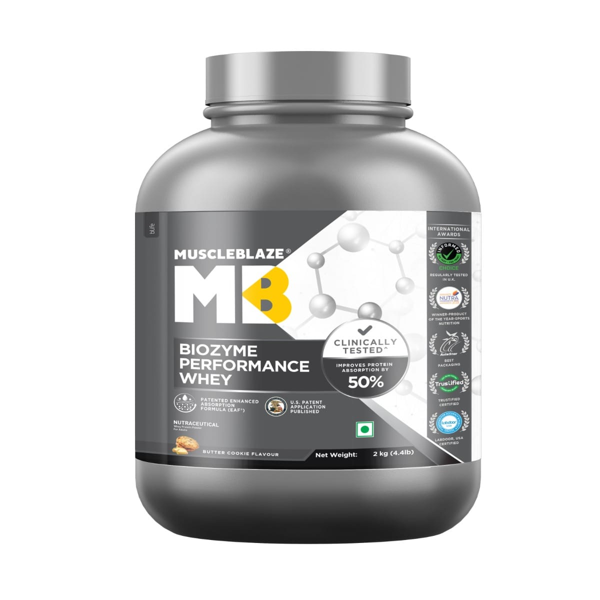 

MuscleBlaze Biozyme Performance Whey Protein | Clinically Tested 50 Higher Protein Absorption | Informed Choice UK, Labdoor USA Certified & US Pate...