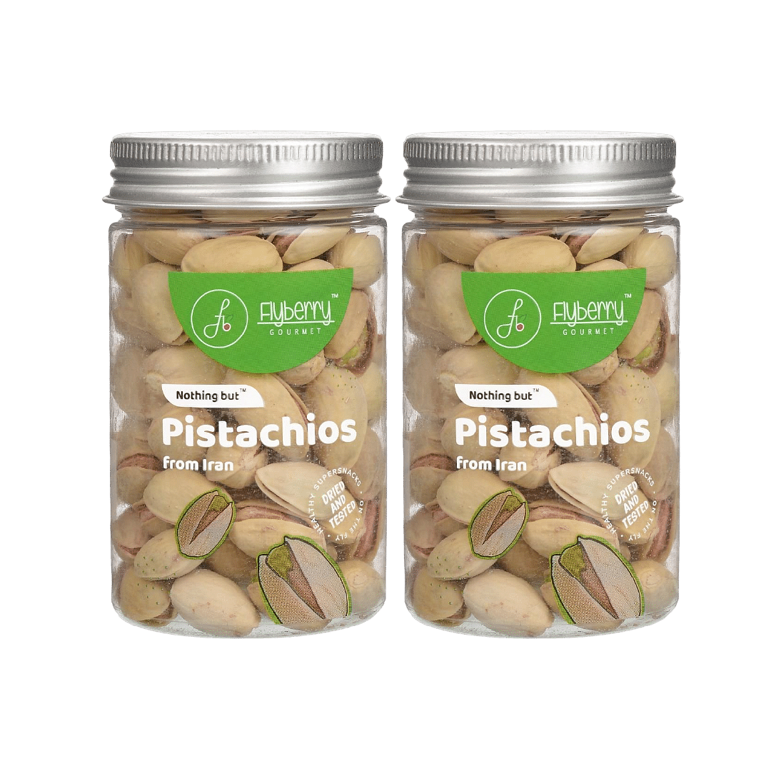 

Flyberry Gourmet Premium Iranian Pistachios, 100g | Rich in Protein and Dietary Fibre | Pack of 2