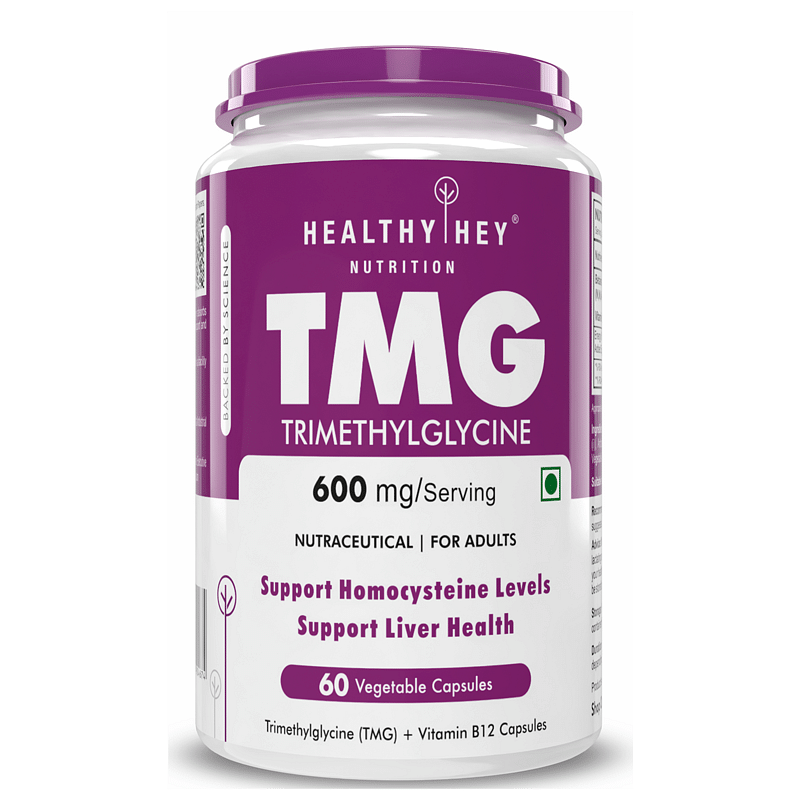 

HealthyHey Nutrition TMG trimethylglycine with Vitamin B12 60 vegetable capsules