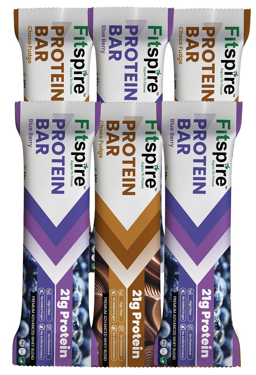 

Fitspire Protein Bar Blueberry & Choco Fudge Flavor | Pack of 6 bars