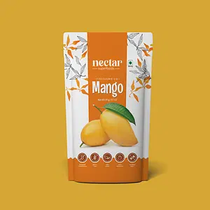 Nectar Superfoods Freeze Dried Mango | No Preservatives, No Added Sugar, Healthy Dried Fruit | 100% Natural, Vegan, Gluten Free Snack for Kids and Adults | 20 gram Pouch | Pack of 4