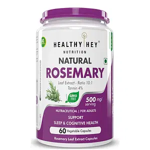 HealthyHey Nutrition Natural Rosemary Leaf Extract, 500mg, 60 vegetable capsules
