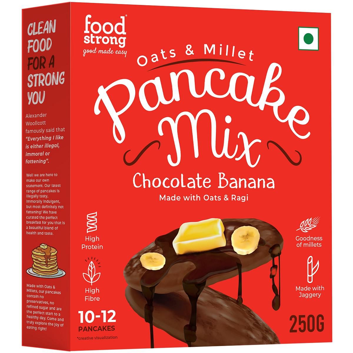 

Foodstrong Oats and Millets Chocolate Banana Pancake Mix |250g