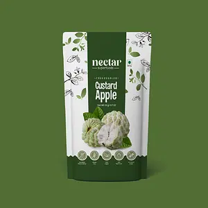Nectar Superfoods Freeze Dried Custard Apple | No Preservatives, No Added Sugar, Healthy Dried Fruit | 100% Natural, Vegan, Gluten Free Snack for Kids and Adults | 20 gram Pouch | Pack of 4