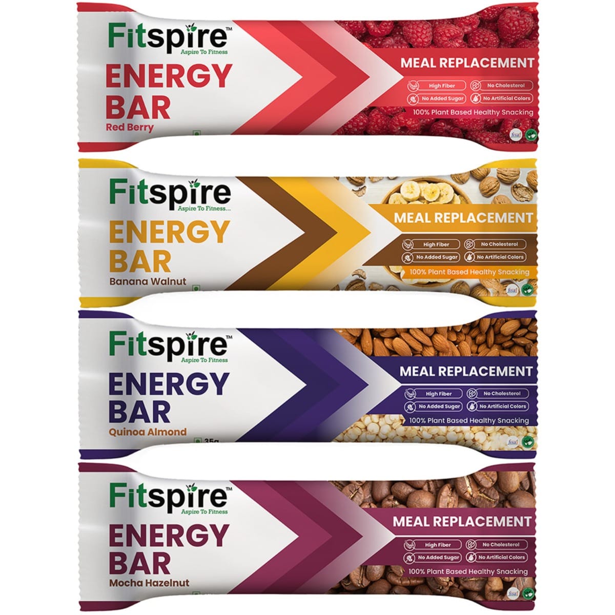 

Fitspire All 4 in 1 Multi flavors Energy bar Pack of 4 Each 35G