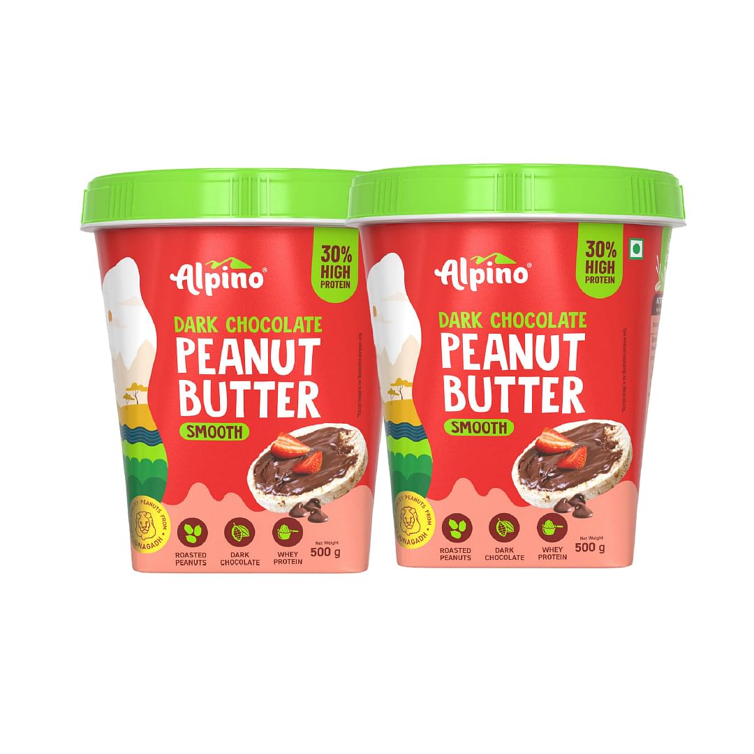 

Alpino High Protein Dark Chocolate Peanut Butter Smooth 500 G 30 G Vegan Protein High Protein Peanut Butter Creamy Gluten-Free Vegan | Pack of 2