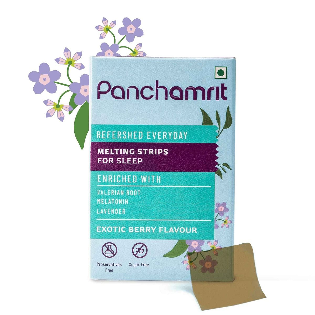 

Panchamrit Melting Strips for Sleep, 30 Melting Strips, Exotic Berry Flavour