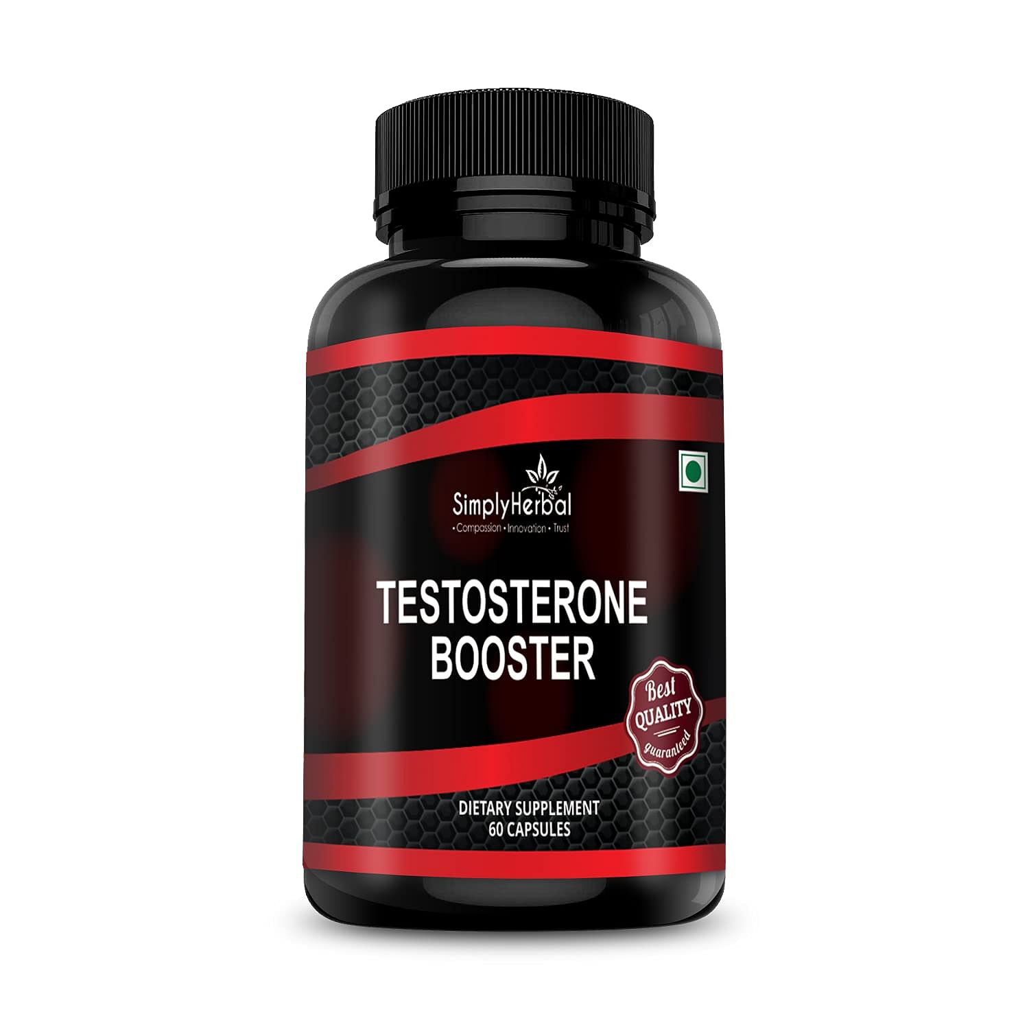 Simply Herbal Testosterone Booster Supplement Capsules - 60 Capsules