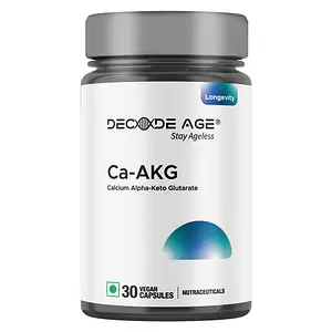 Decode Age Ca AKG Supplement Calcium Alpha-Ketoglutarate Improve Cellular Energy and Muscle Recovery, Prevents Chronic Kidney Disease And Improve Bone Strength, Promotes Healthy Aging (30 Veg Capsules)