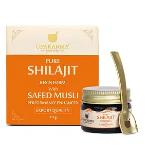 Upakarma Ayurveda Pure Shilajit 10g | Resin Form with Safed Musli | Stamina | Strength | Men & Women