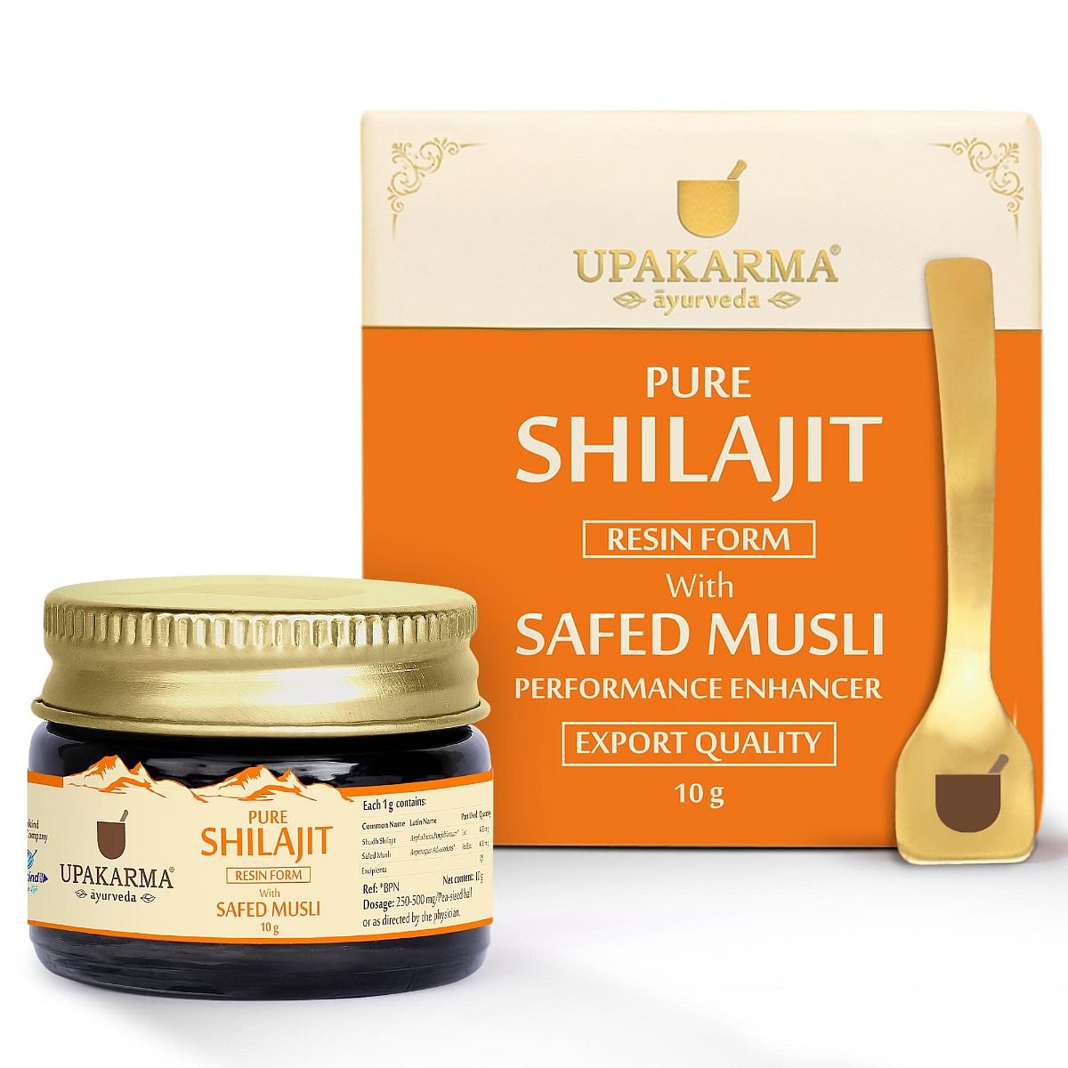 

Upakarma Ayurveda Pure Shilajit 10g | Resin Form with Safed Musli | Men & Women