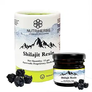 NutriHerbs Pure Shilajit Resin 15 Grams Helps Boosts Stamina Strengthens Immunity Relieves Stress Anxiety, Improves Performance
