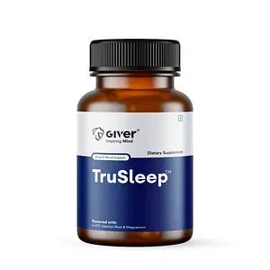Giver Nutrition TruSleep - 5 HTP, L-Tryptophan, Valerian Root & Chamomile Extract | Aids with Insomnia & Promotes Deeper Sleep | Supports Relaxation & Regulates Sleep Cycle - Non Habit Forming - 30 Veg Capsules