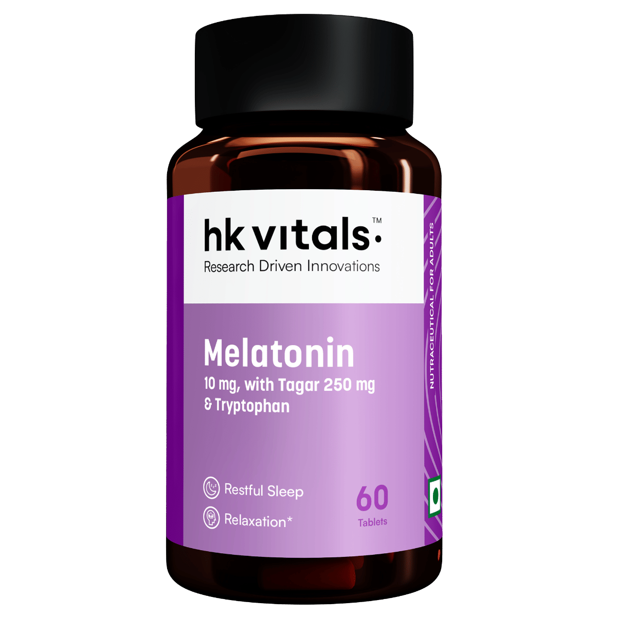 hk vitals Melatonin (60 Tablets) | 10mg with Tagar 250mg & Tryptophan | Restful Sleep & Relaxation-picture-26