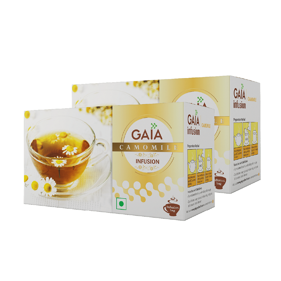 

Gaia Green Tea + Camomile-25 Tea Bags | Pack of 2