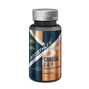 Proathlix Omega 3,6,9 Flaxseed Oil Softgels (60 Capsules)