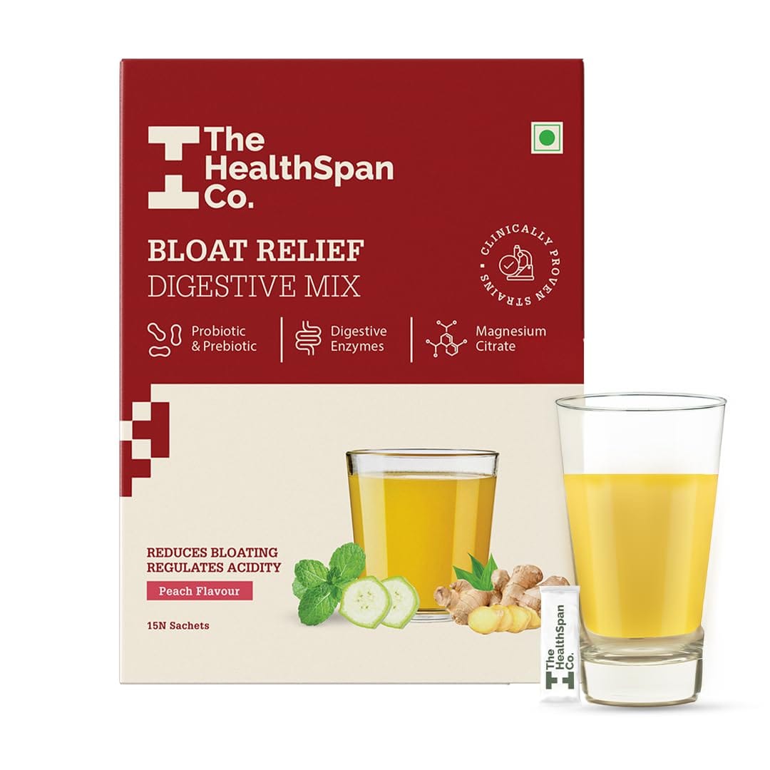 

The Healthspan Co. Relief From Digestive Issues,Gas,Bloating,Acidity & Constipation|3 Bn Cfu Of Clinically Proven Probiotic|Digestive Enzymes & Mag...
