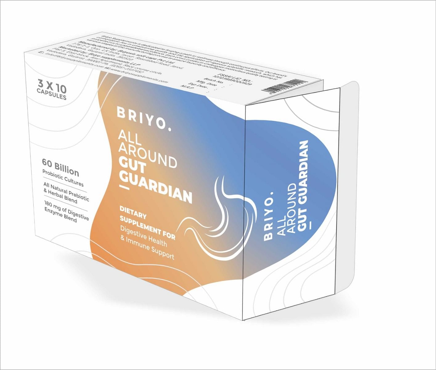 

Briyo All Around Gut Guardian- 60 Billion CFU Probiotics, Prebiotics, Digestive Enzymes, and Herbs for Immune, Digestive & Gut Health-Meal Time Dis...