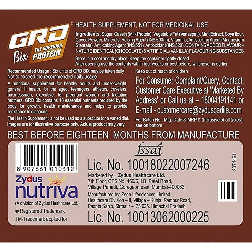 GRD Bix Chocolate Flavoured High protein biscuits with Immuno Nutrients