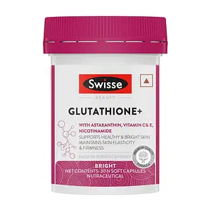 Swisse Glutathione+ | 30 Capsules | Astaxanthin | Vitamin C & E | Nicotinamide | Bright Skin | Maintains Skin