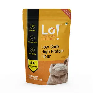 Lo! Foods - High Protein Flour | 8 Gms of Protein Per Roti | Low Carb Atta | Lab Tested Low Carb Flour for Diet Food - 1 Kg