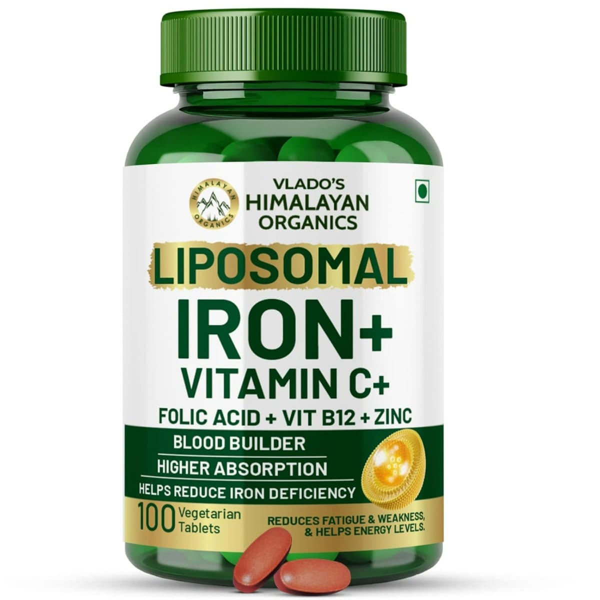 

Vlado's Himalayan Organics Liposomal Iron supplement with Vitamin C,B12,Zinc & Folic Acid | Boost Hemoglobin Levels | Improves Concentration Level,...