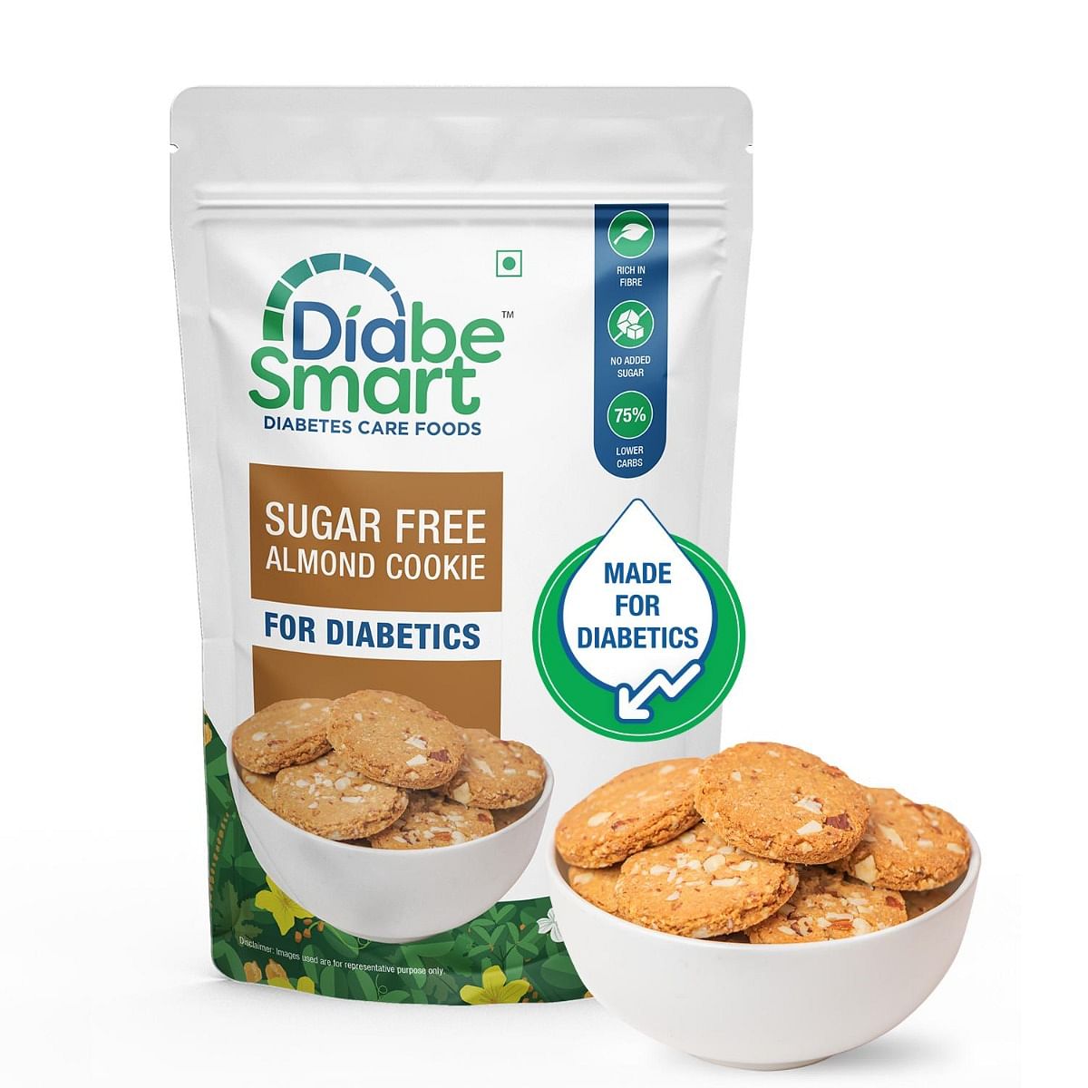 

DiabeSmart Diabetic Almond Biscuits (100g) | Sugar Free Biscuits for Diabetic | No Maida Digestive Biscuits with Ayurvedic Ingredients | Zero Sugar...