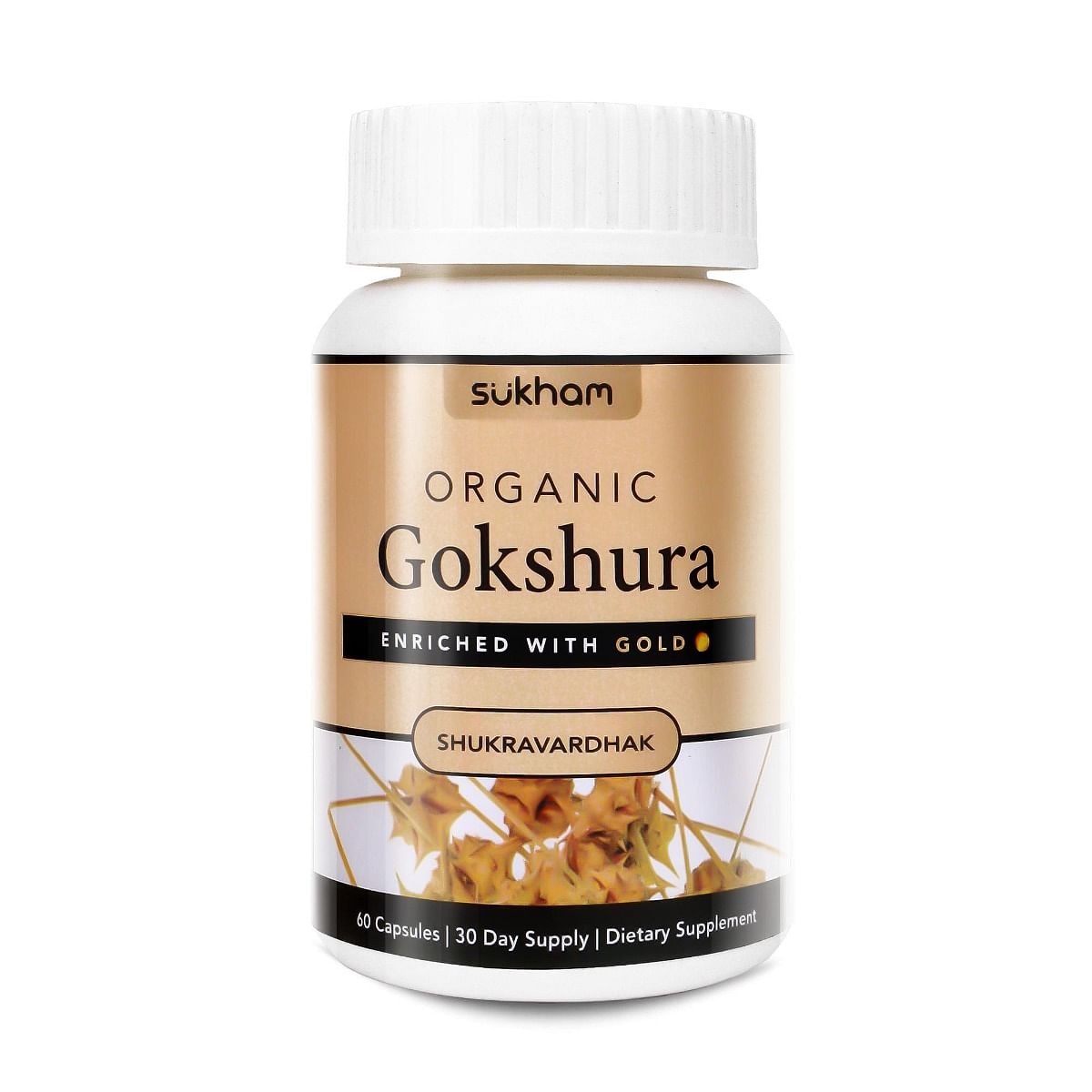 

Sukham 60 Gokshura Tablets | Tribulus Terrestris | Highly Concentrated Flavonoids & Saponins | Improves Muscle Mass | For Men