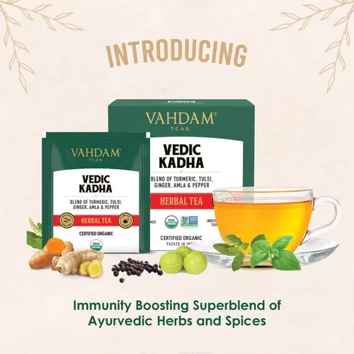 VAHDAM Organic Ayurvedic Kadha Tea 15 TBS Herbal Tea For Immunity vahdam-organic-ayurvedic-kadha-tea-15-tbs-herbal-tea-for-immunity