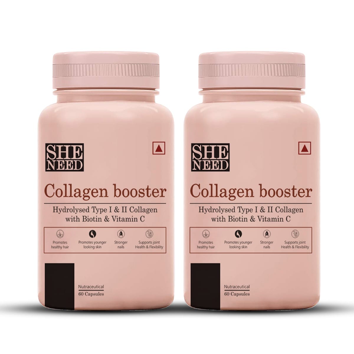 

SheNeed Collagen Booster with Hydrolysed Collagen for Men & Women – 60 Capsules (Pack of 2)