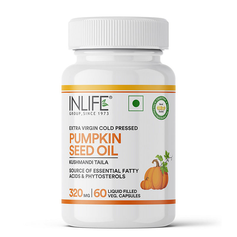 

INLIFE Pumpkin Seed Oil Capsules | Extra Virgin Cold Pressed Pure Oil | Plant-Based Phytosterols | Prostate Health Support & Immunity | 60 Vegetari...
