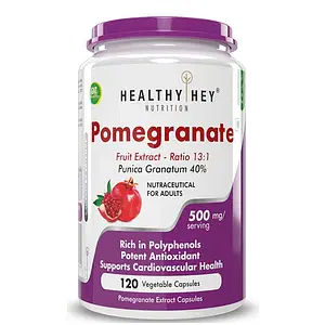 HealthyHey Nutrition Pomegranate Fruit Extract 500mg- 120 Vegetable Capsules (120)