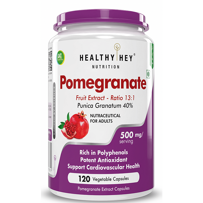 

HealthyHey Nutrition Pomegranate Fruit Extract 500mg- 120 Vegetable Capsules (120)