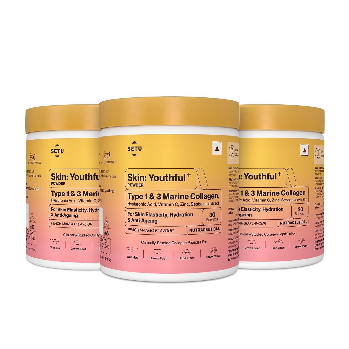 

Setu Skin Youthful Marine Collagen Powder Supplements for men and women,210 g | Vitamin C, Zinc and Biotin | Supports Healthy Skin, Hair, Nails, Bo...