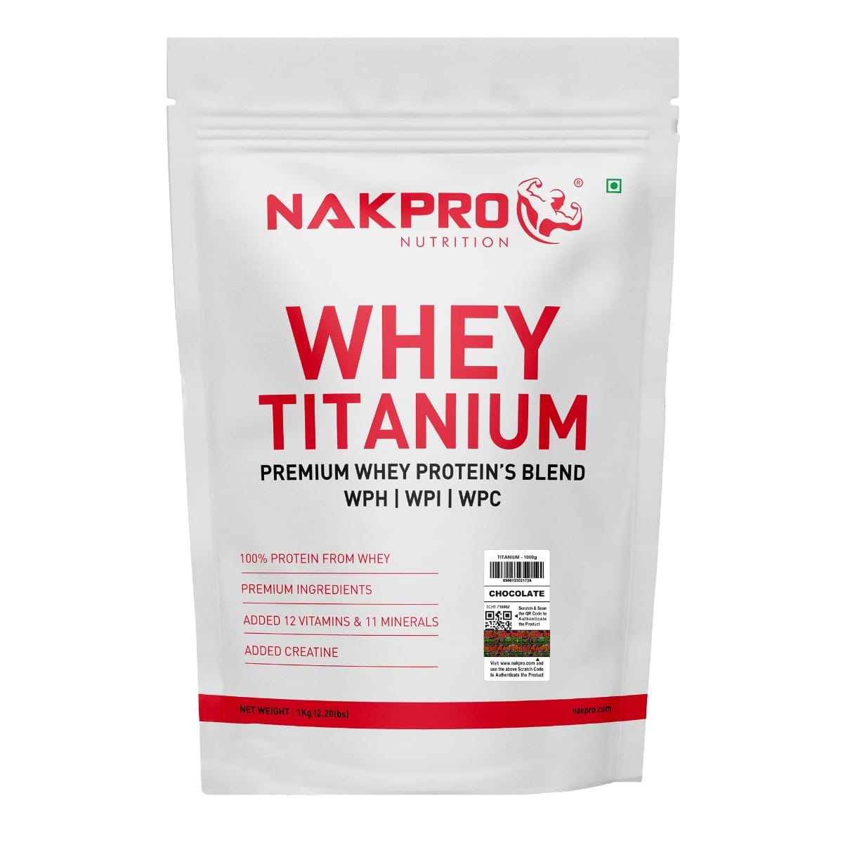 

NAKPRO Titanium Tri Blend Whey Protein Hydrolyzed, Isolate & Concentrate | 25.49g Protein, 11.50g EAA, 5.60g BCAA | Added vitamins, minerals & crea...