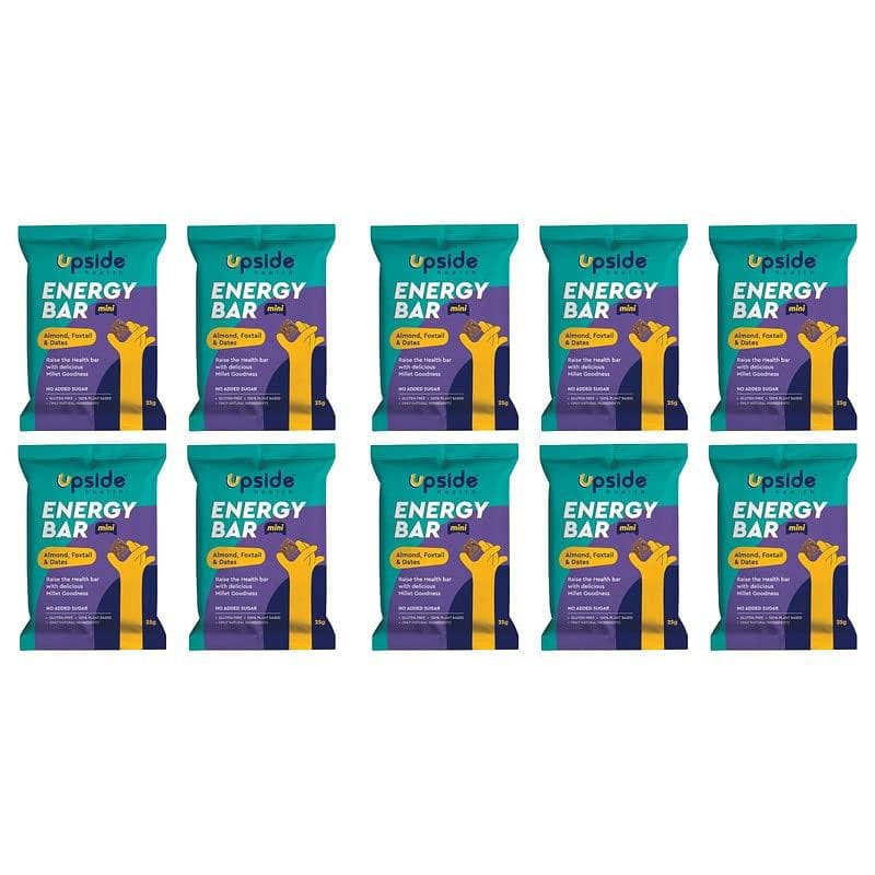 Upside Health Millet Energy Bar Bites (10 Bites) - Almond, Dates, Cranberries & Foxtail - No Added Sugar - Gluten Free - Plant Based Bar