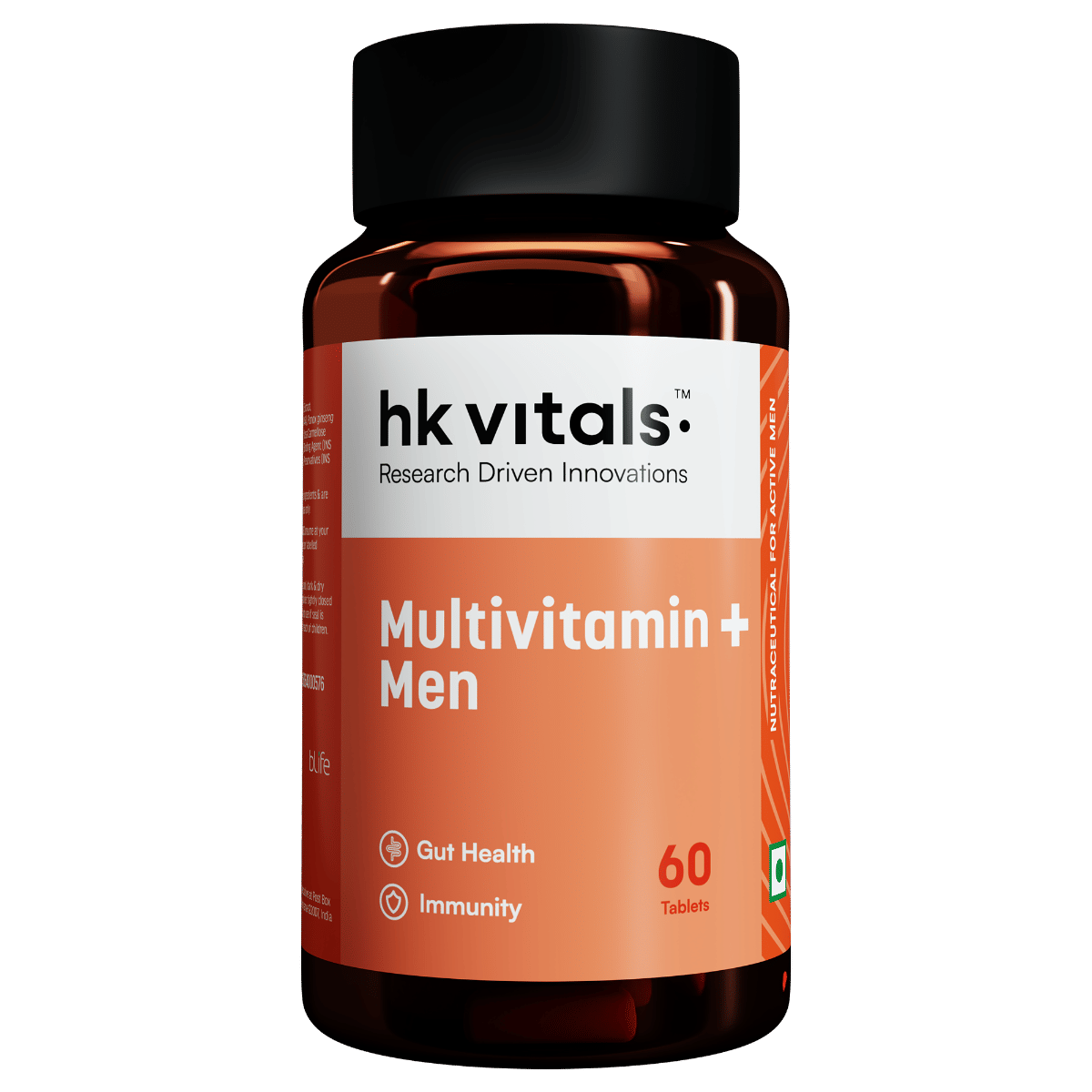 hk vitals Multivitamin Plus Men, 60 Tablets | Daily Multivitamin for Men, For Energy, Stamina, Immunity, Gut, Heart, Bone & Muscle Health