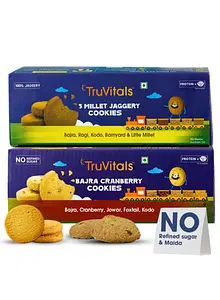 TruVitals Bajra Cranberry Cookies + 5 Millet Jaggery Cookies (Combo)