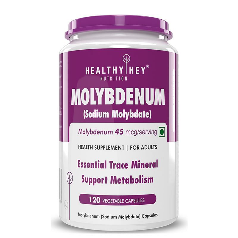 

HealthyHey Nutrition Molybdenum - Trace Mineral Supplement for Liver Support and Detoxification of Environmental Toxins - 120 Capsules