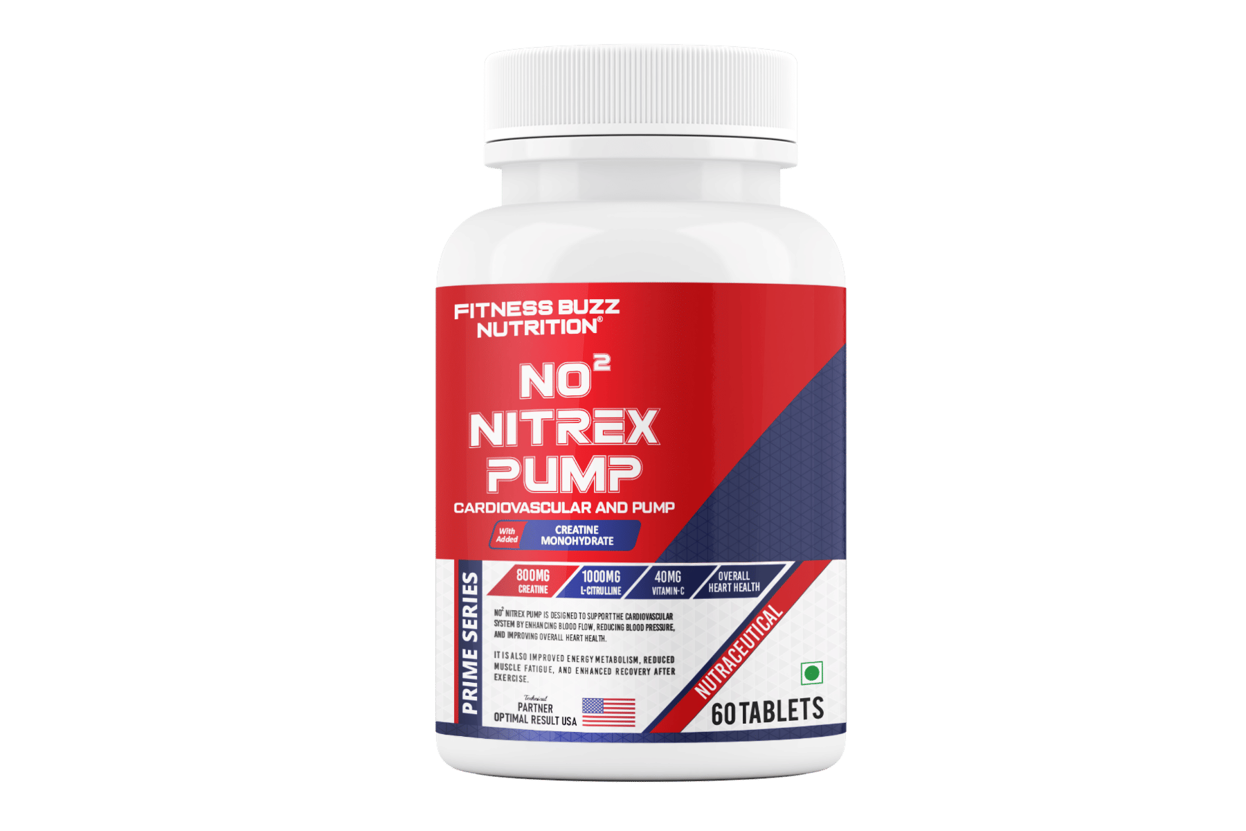 Fitness Buzz Nutrition I NO2 Nitrex Pump I Cardiovascular and Pump with Added Creatine Monohydrate I 800mg Creatine I 1000mg L-Citrulline I40mg Vitamin-CIOver Heart HealthINutraceutical IVegI60Tablets-image-26