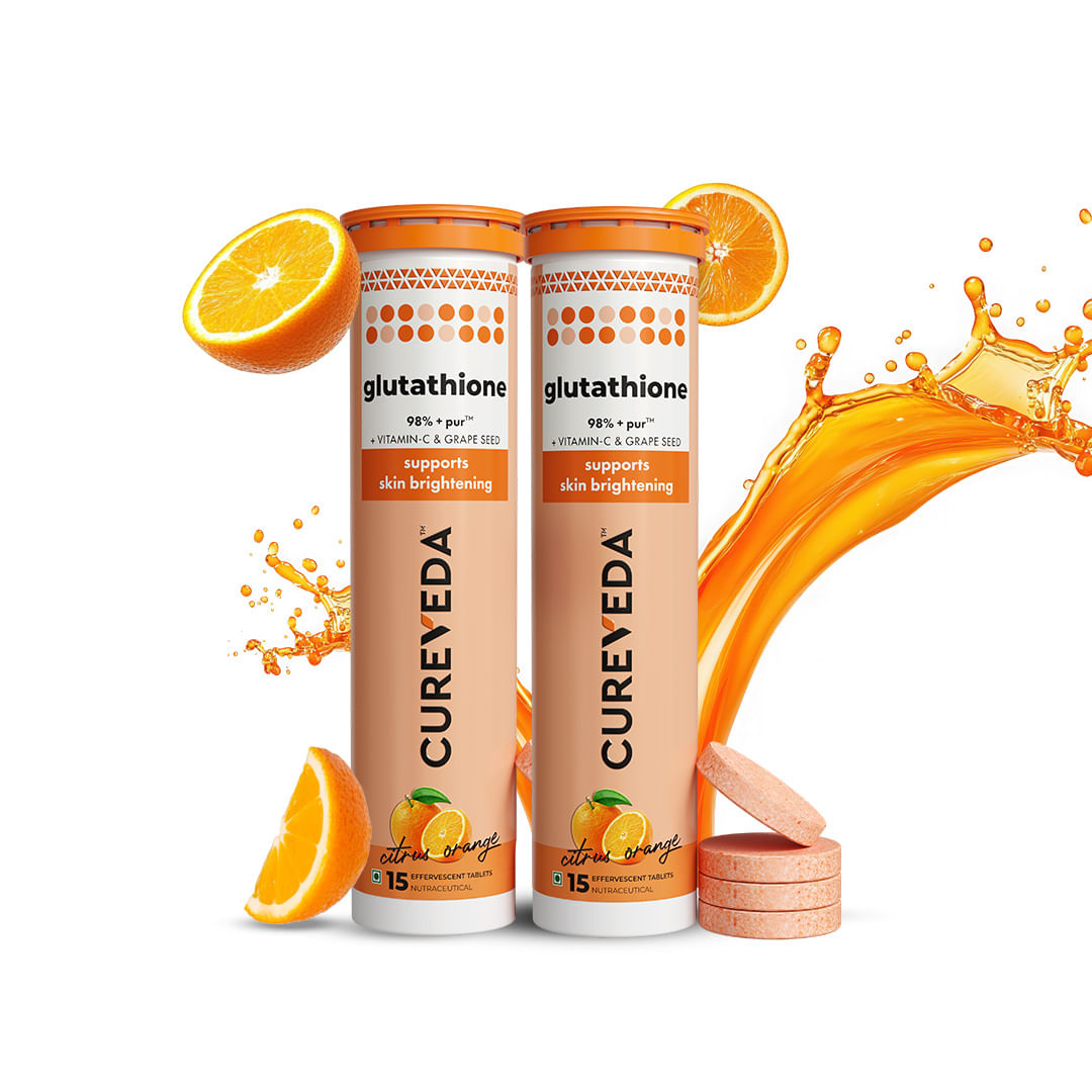

Cureveda Glutathione with Vitamin C 30 Tabs | Skin Brightening & Radiance Supplement | Supports Depigmentation & De-tanning | No Maltodextrin & Art...