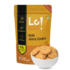 Lo! Foods - Keto Jeera Biscuits (200g) | Stevia Sweetened Sugar Free Keto Cookies | Authentic Flavor and Taste Keto Biscuits | 2 g Net Carb Keto Snacks with Zero Sugar | Low Carb Diabetic Snacks