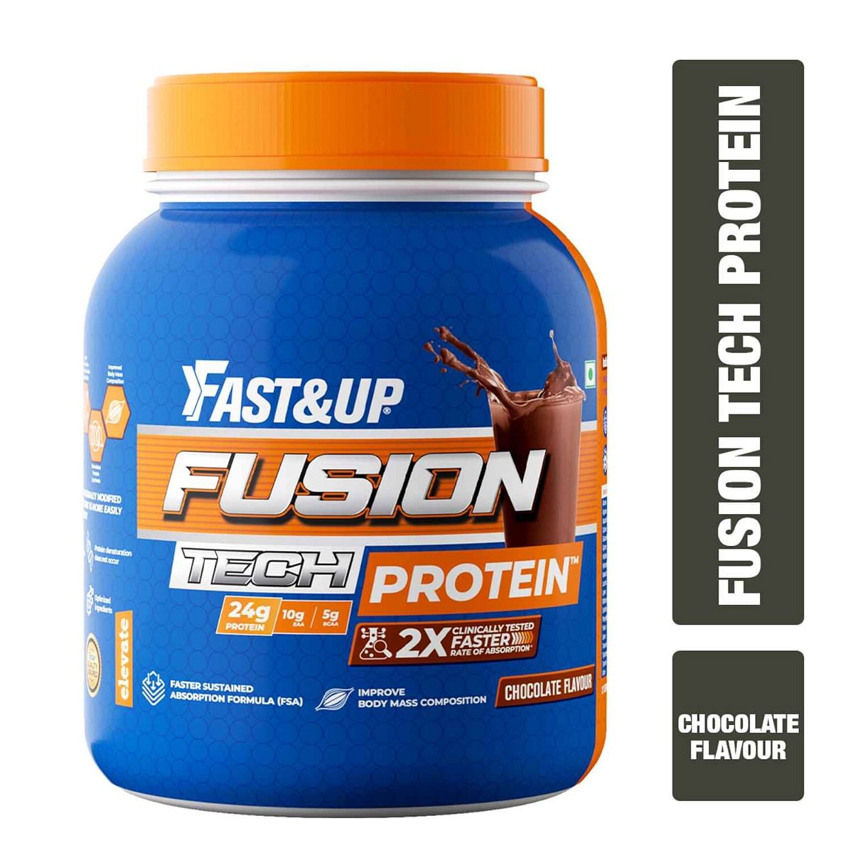 

Fast & Up Fusion Tech Protein | Clinically Tested for 2X Faster Absorption | Faster Sustained Absorption Formula (FSA) | 24g Protein | 10g EAA & 5g...