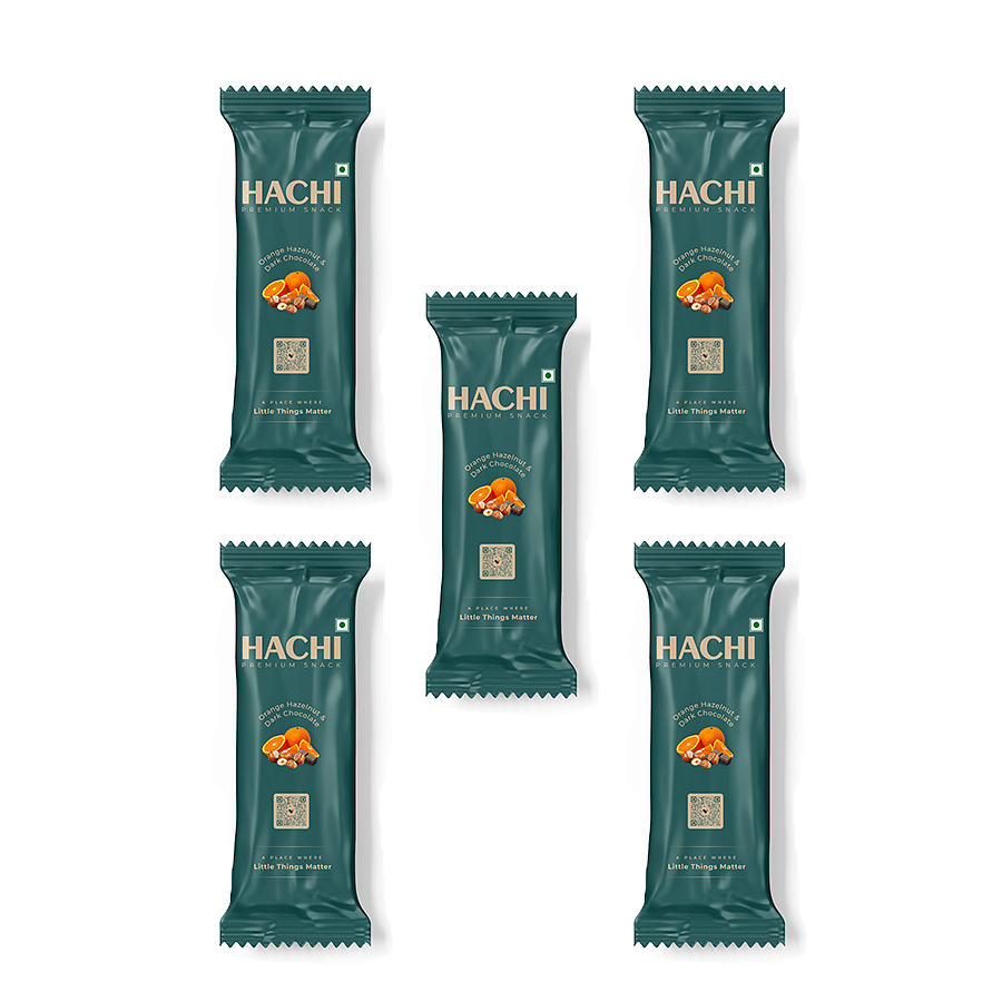 

Hachi With Love Premium Orange Hazelnut & Dark Chocolate Granola Pouch Pack Of 5 (35g Each)