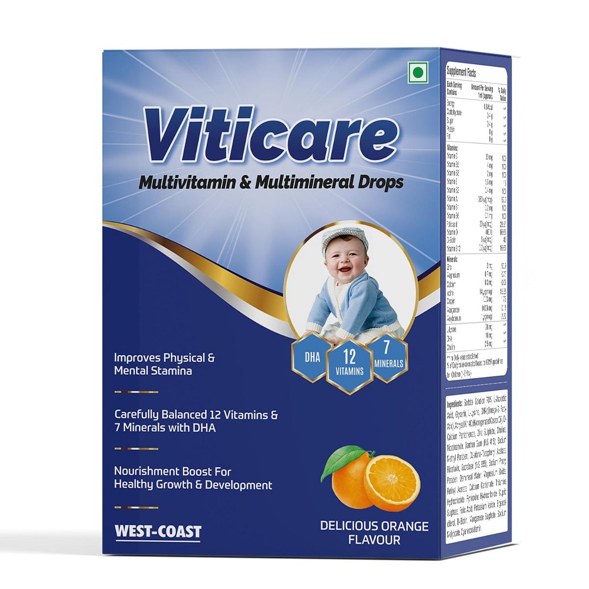 

WEST-COAST Viticare Multivitamin & Multimineral Drops | over 24+ key nutrients for daily nutritional requirement with grape seed extract |200ml